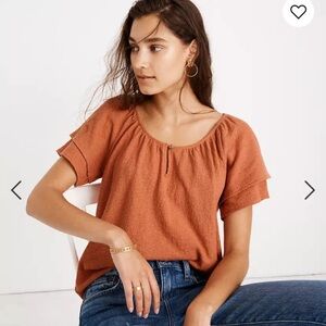 Texture & Thread Tiered-Sleeve Top